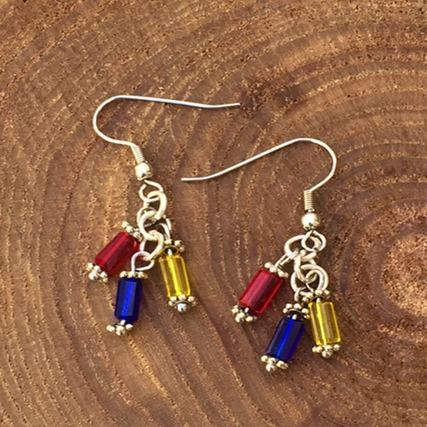 Lebhafte Farbperlen Fishhook Ohrringe, Rechteckperlen, Große Geschenkideen, Pair Mit Passender Bracelet/Necklace/Watch Lebhafte Farbperlen Fishhook Ohrringe, Rechteckperlen, Große Geschenkideen, Pair Mit Passender Bracelet/Necklace/Watch von SublimeInspirations