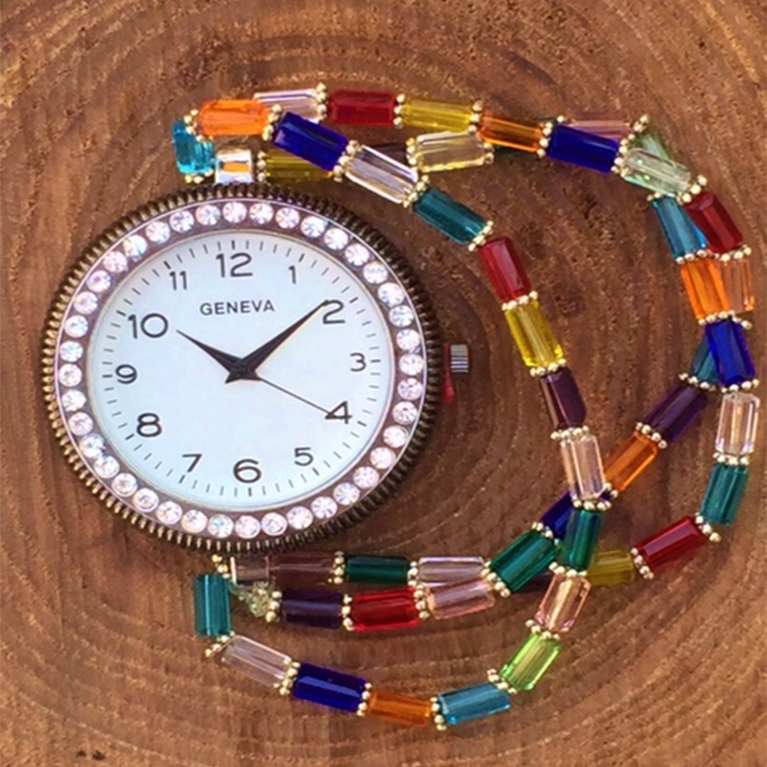Lebhafte Farbperlenuhr, Rechteckperlen, Große Geschenkideen, Paar Mit Passendem Bracelet/Necklace/Ohrringe Lebhafte Farbperlenuhr, Rechteckperlen, Große Geschenkideen, Paar Mit Passendem Bracelet/Necklace/Ohrringe von SublimeInspirations