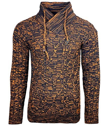 Subliminal Mode Herren Pullover aus grobem Strick mit Schalkragen BX292, marine, XX-Large von Subliminal Mode