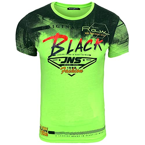 Subliminal Mode Herren-T-Shirt, zweifarbig, Schwarz, kurzärmlig, 4085 grün, M Subliminal Mode Herren-T-Shirt, zweifarbig, Schwarz, kurzärmlig, 4085 grün, M von Subliminal Mode