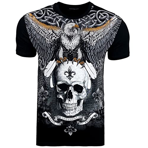 Subliminal Mode - Herren T-Shirt Totenkopf mit Strass BX100, 135 schwarz, S von Subliminal Mode