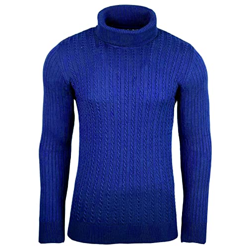 Subliminal Mode - Pullover Over für Herren, Rollkragen, schick und trendig, Strick, Winter, Strick, Stehkragen Chiner, Geschenkidee BX1732, königsblau, X-Large von Subliminal Mode