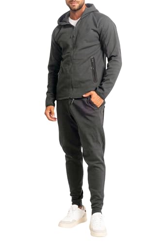 Subliminal Mode Trainingsanzug, Sweatshirt mit Kapuze und Reißverschluss, Basic + Jogging, lässig, einfarbig, 700 Dunkelgrau, L Subliminal Mode Trainingsanzug, Sweatshirt mit Kapuze und Reißverschluss, Basic + Jogging, lässig, einfarbig, 700 Dunkelgrau, L von Subliminal Mode