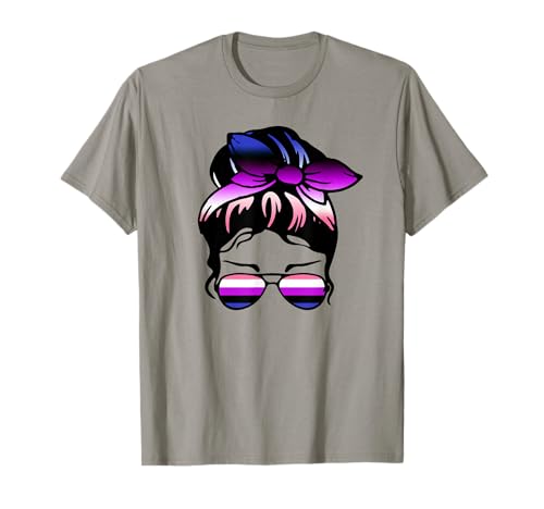 Genderfluid Pride Messy Bun LGBT Genderfluid Flag Mama Mädchen T-Shirt Genderfluid Pride Messy Bun LGBT Genderfluid Flag Mama Mädchen T-Shirt von Subtle LGBTQ Genderfluid Pride Flag Designs
