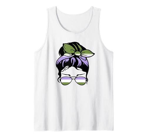 Genderqueer Pride Messy Bun LGBT Geschlecht Queer Flag Mama Mädchen Tank Top Genderqueer Pride Messy Bun LGBT Geschlecht Queer Flag Mama Mädchen Tank Top von Subtle LGBTQ Genderqueer Pride Designs