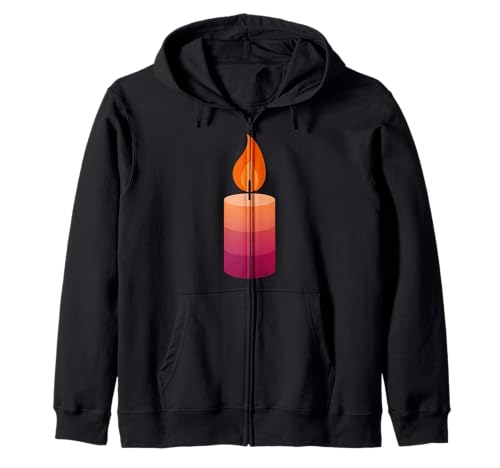 Dezente Flaming-Kerze mit Lesben-Flagge Kapuzenjacke Dezente Flaming-Kerze mit Lesben-Flagge Kapuzenjacke von Subtle Lesbian Flaming Candle Gifts Apparel