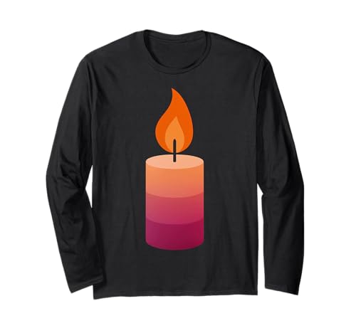 Dezente Flaming-Kerze mit Lesben-Flagge Langarmshirt Dezente Flaming-Kerze mit Lesben-Flagge Langarmshirt von Subtle Lesbian Flaming Candle Gifts Apparel