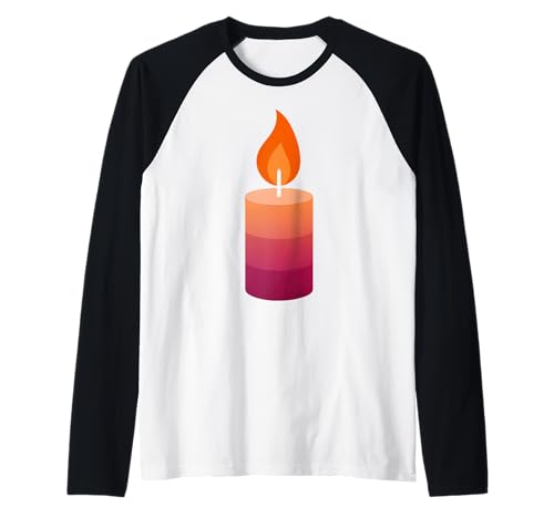 Dezente Flaming-Kerze mit Lesben-Flagge Raglan Dezente Flaming-Kerze mit Lesben-Flagge Raglan von Subtle Lesbian Flaming Candle Gifts Apparel