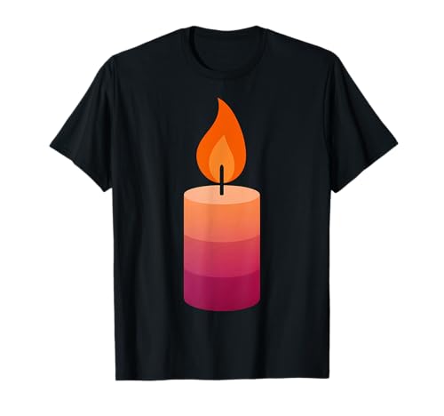 Dezente Flaming-Kerze mit Lesben-Flagge T-Shirt Dezente Flaming-Kerze mit Lesben-Flagge T-Shirt von Subtle Lesbian Flaming Candle Gifts Apparel