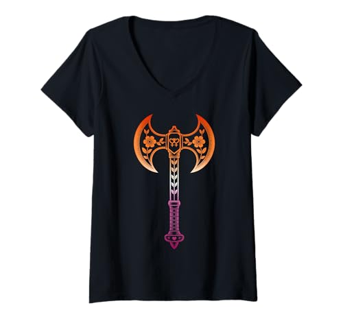 Damen Labrys violettes Saphir-dezentes lesbisches Symbol T-Shirt mit V-Ausschnitt Damen Labrys violettes Saphir-dezentes lesbisches Symbol T-Shirt mit V-Ausschnitt von Subtle Lesbian Labrys Violet Sapphic Tees