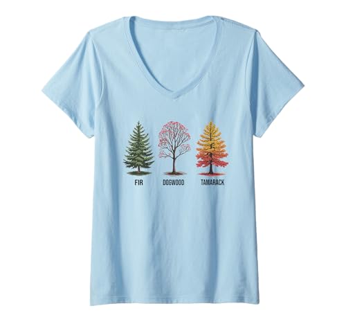 Damen Subtle Tree Anti-Trump-Shirt Tanne Hartriegel Tamarack T-Shirt mit V-Ausschnitt Damen Subtle Tree Anti-Trump-Shirt Tanne Hartriegel Tamarack T-Shirt mit V-Ausschnitt von Subtle Tree Anti-Trump Shirt
