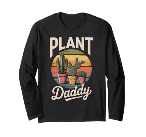 Lustiger Spruch Pflanze Daddy Retro Kaktus Zimmerpflanzen Damen Herren Langarmshirt Lustiger Spruch Pflanze Daddy Retro Kaktus Zimmerpflanzen Damen Herren Langarmshirt von Succulent Dad Joke Botanical Lover Gardening