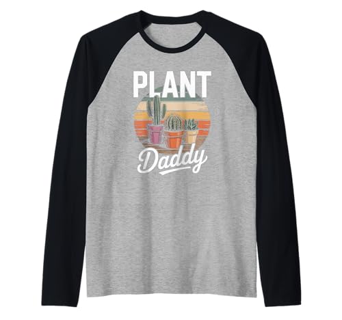 Lustiger Spruch Pflanze Daddy Retro Kaktus Zimmerpflanzen Damen Herren Raglan von Succulent Dad Joke Botanical Lover Gardening