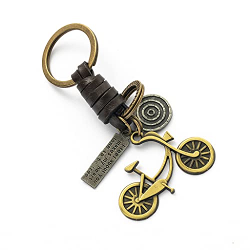 Sucolin Fahrrad Schlüsselbund Metall Vintage Leder Fahrradkette Schlüsselanhänger Charme Geschenk von Sucolin