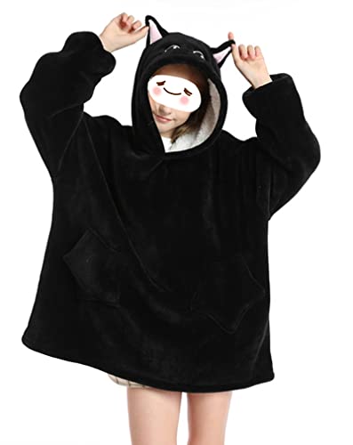 Sucor Hoodie Decke Übergroße Hoodie Sweatshirt Decke Damen Oversized Kapuzenpullover Warme Sherpa Deckenpullover für Erwachsene,Kinder(Einheitsgröße,kinder10) von Sucor