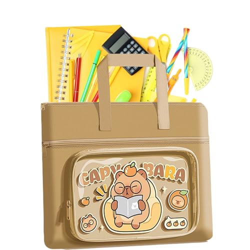 Sucritude Bibliotheks Büchertasche,Tier-Motiv Stiftehalter | Tragbar Reißverschluss Wasserdicht Tasche Für Bücher Dokumente Notizblock Reise Mädchen Schule Teenager von Sucritude