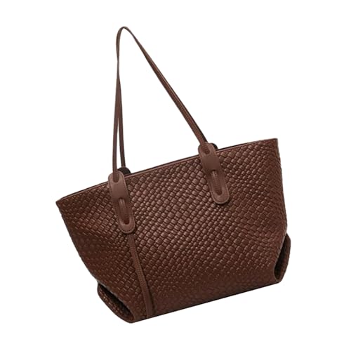 Sucritude Geflochtene Strandtasche | Tasche Damen Lederoptik | Groß Leicht Falbar Für Urlaub Einkaufen Arbeit Und Freizeit von Sucritude