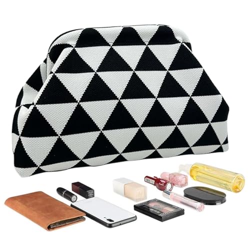 Sucritude Häkeltasche Clutch,Knödel Tasche - Leichte Clutch Geldbörse Für Abend Freizeit Hochzeit Reiseaccessoire von Sucritude