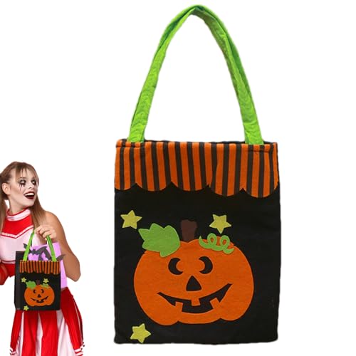 Sucritude Halloween Süßigkeitentüten | Halloween Festtaschen - Wiederverwendbare Vliestasche Für Süßigkeiten Snacks Universalbeutel Einkauf Deko Event von Sucritude