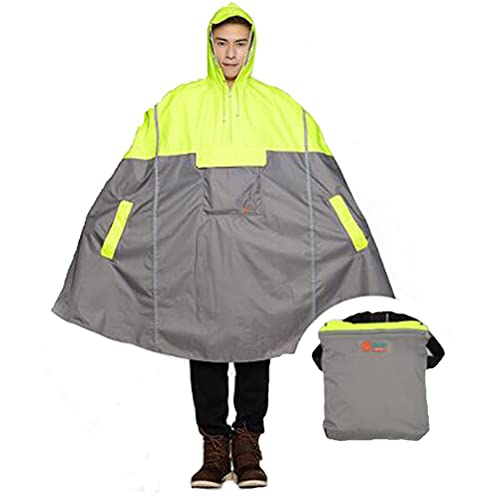 SudaTek Leichter Regenponcho mit Kapuze mit Reflektorstreifen von SudaTek