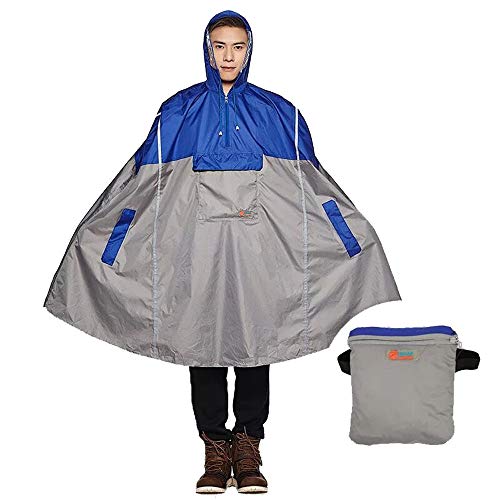 SudaTek Leichter Regenponcho mit Kapuze mit Reflektorstreifen von SudaTek