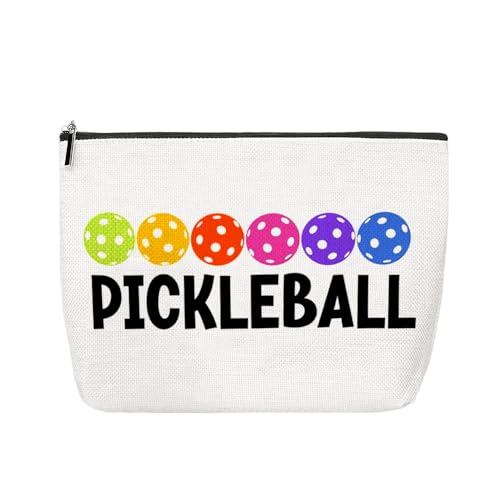 Sudaporn Pickleball Reise-Kosmetiktasche, Organizer für Pickleball-Fans, Weihnachtsgeschenk, Geburtstagsgeschenk, 6 Bälle, Make-up-Tasche, Ballliebhaber, Kulturbeutel, Pickleballs, weißer Elefant von Sudaporn