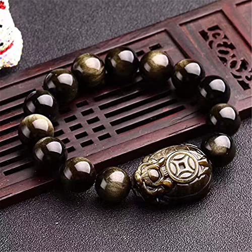 Armband Natürliches Feng-Shui-Kristallarmband Lucky Dragon Turtle Charm Balance Armband Rainbow Eye Obsidian Golden Obsidian Beaded Amulet Lock Money Prosperity Luck,Gold,16mm ( Color : Gold , Size : Armband Natürliches Feng-Shui-Kristallarmband Lucky Dragon Turtle Charm Balance Armband Rainbow Eye Obsidian Golden Obsidian Beaded Amulet Lock Money Prosperity Luck,Gold,16mm ( Color : Gold , Size : von Sudemota