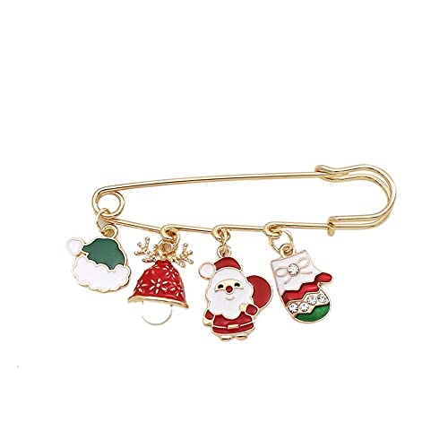Broschen & Anstecknadeln Brosche Pins, Weihnachtsbrosche Sicherheitsnadeln, Geschenktüte Dekoration Anstecknadeln Kleid Schal Clips Pullover Brosche Schal Pin for Frauen Mädchen (Size : 3) von Sudemota