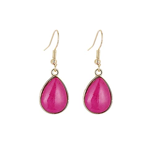 Frauen baumeln Ohrring 1 Paar Trendige Frauen Ohrringe Wassertropfen baumeln Ohrringe Frauen Geschenk Schmuck Ohrringe Ohrstecker Set (Size : Rose Red) von Sudemota