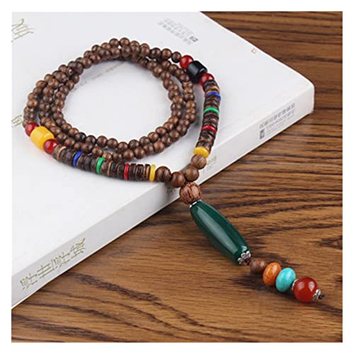Halsketten 2021 New Vintage Ethnic Style Lotus Ox Horn Holz Perlen Stein Anhänger & Halsketten Erklärung Nepal Halskette Frauen Männer Schmuck (Size : Style3) von Sudemota