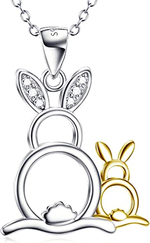 Halsketten Angepasste zierliche Anhänger-Ketten-Halsketten-Schmuck-Halsketten der Frauen 925 Sterlingsilber-Schmucksachen 18K vergoldete Kaninchen-Anhänger-Tier-Halskette for Frauen ( Color : Oro , Si Halsketten Angepasste zierliche Anhänger-Ketten-Halsketten-Schmuck-Halsketten der Frauen 925 Sterlingsilber-Schmucksachen 18K vergoldete Kaninchen-Anhänger-Tier-Halskette for Frauen ( Color : Oro , Si von Sudemota