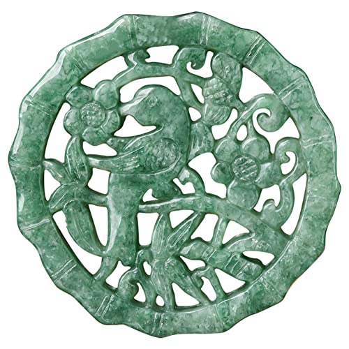 Halsketten Feng Shui Reichtum Jadeit Elster Anhänger Halskette W/Kordel Heilchakra Kristall Reiki Amulett Glücklicher Reichtum Abwehr Böse Geister Halskette Inspirierendes Geschenk for Frauen Männer M von Sudemota