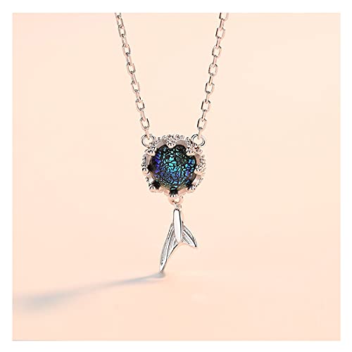 Halsketten Halsketten Halskette weiblich Sterling Silber Schlüsselbein Kette Trend einfache Fischform Anhänger Modedesign Geburtstagsgeschenk Schmuck (Color : ORO) von Sudemota