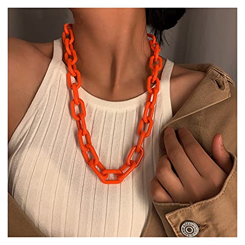 Halsketten Halsketten Punk Hip Hop Mode Acryl Gliederkette Halskette Rock Gothic Chunky Kunststoff Halsband Halskette for Frauen Accessoires Schmuck (Size : E) von Sudemota
