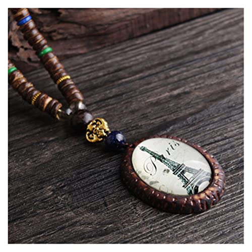 Halsketten Handgemachte Nepal Halskette Buddhistische Mala Holzperlen Anhänger & Halskette Ethnische Pfauenfeder Statement Schmuck Damen Herren (Size : Style3) von Sudemota