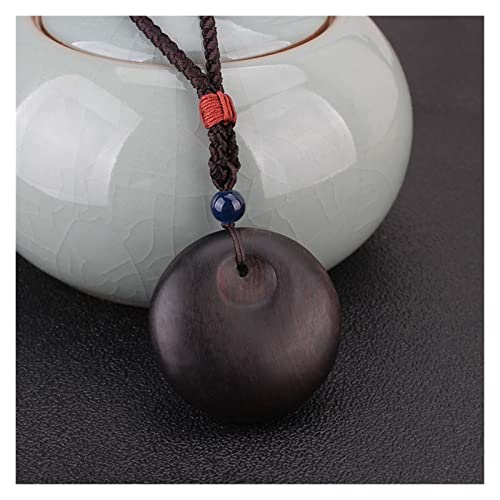 Halsketten Neue handgefertigte ethnische Ebenholz übertrieben Lange Pullover Kette Anhänger Halskette for Frauen Männer Mode verstellbar gewebte Schmuck Geschenke (Size : 3) von Sudemota