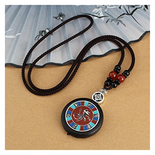 Halsketten Vintage ethnische handgemachte Lotus Ebenholz Thangka Anhänger;Halskette Elefant Fisch Statement nepalesische Halskette Damen Herren Glücksschmuck (Size : 18) von Sudemota