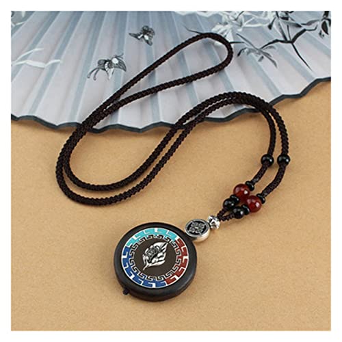 Halsketten Vintage ethnische handgemachte Lotus Ebenholz Thangka Anhänger;Halskette Elefant Fisch Statement nepalesische Halskette Damen Herren Glücksschmuck (Size : 5) von Sudemota