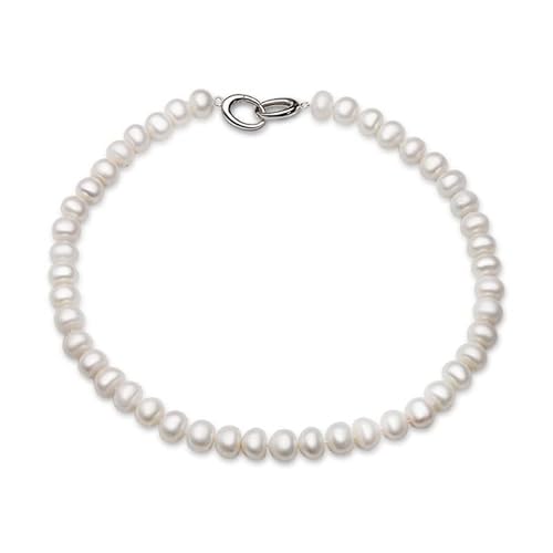 Halsketten natürliche große Perlenkette for Frauen, 10-11 mm Süßwasser-Hochzeitsperlenkette, Mädchen-Geburtstagsgeschenk (Color : 6 1/8, Size : White Pearl Necklace) von Sudemota