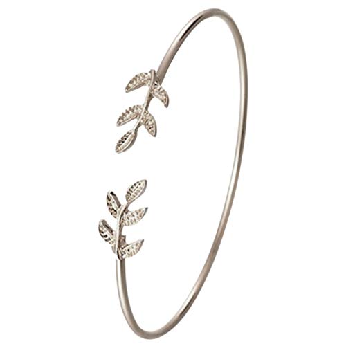 Sudemota Armband 2023 Neues Blatt-Armband-Armband-justierbares Frauen-Armband-Blatt-offene Schmuck-Armband-Doppelt-Piercing-Ohrringe (Color : ORO, Size : Taille Unique) von Sudemota