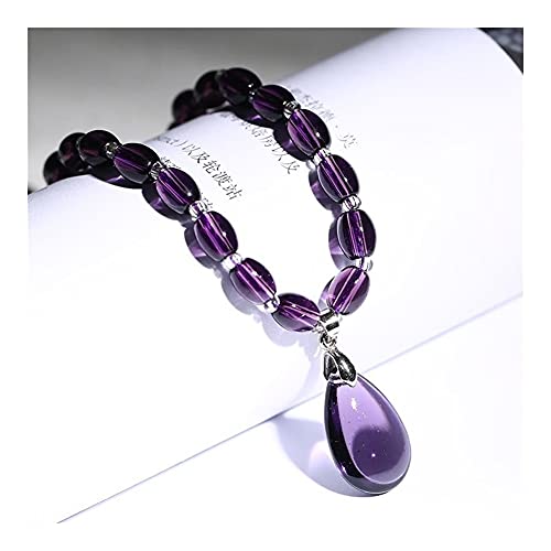 Sudemota Armband Amethyst Halskette Kristall Armband Handwerk Kristalle Decorativas Rohstein Schmuck Frauen Organisches Material Feng Shui Piedras Kristall Dekorationen (Color : Deep Blue) von Sudemota