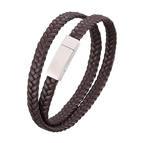 Sudemota Armband Charmantes geflochtenes Lederarmband for handgefertigten Schmuck am Handgelenk von Frauen (Color : Brown) von Sudemota