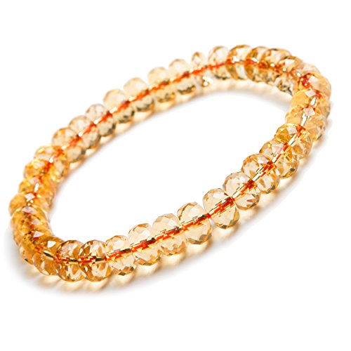 Sudemota Armband Echter natürlicher Citrin-Quarz-Kristall-gelber Abakus stellte Perlen-Frauen-Damen-Armband 9mm gegenüber (Color : Yellow) von Sudemota