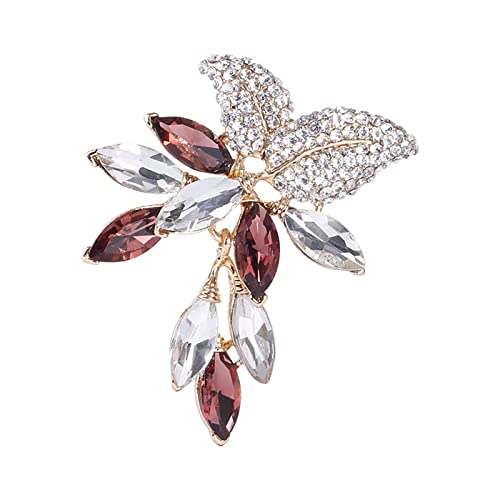 Sudemota Broschen & Anstecknadeln Elegante Brosche Glänzender Strass Helle Farbe Brosche Schön Edel (Color : Champaign Gold) von Sudemota