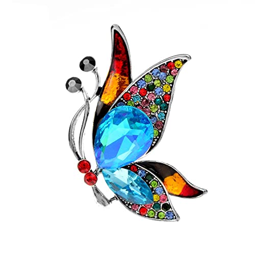 Sudemota Broschen & Anstecknadeln Strass Vintage Schmetterling Brosche Insekt Pin Damenbekleidung Accessoires (Color : B) von Sudemota