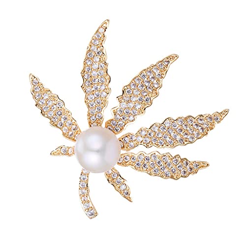 Sudemota Broschen & Anstecknadeln Zirkon Brosche Persönlichkeit Perle Ahornblatt Brosche Pin Blatt Brosche Bekleidungszubehör Sudemota Broschen & Anstecknadeln Zirkon Brosche Persönlichkeit Perle Ahornblatt Brosche Pin Blatt Brosche Bekleidungszubehör von Sudemota