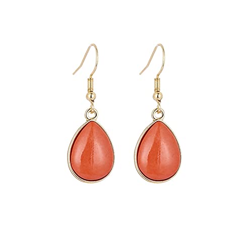 Sudemota Frauen baumeln Ohrring 1 Paar Trendige Frauen Ohrringe Wassertropfen baumeln Ohrringe Frauen Geschenk Schmuck Ohrringe Ohrstecker Set (Size : Orange) von Sudemota