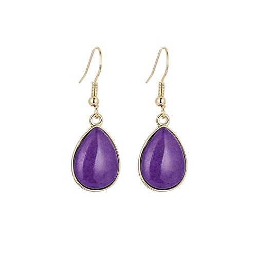 Sudemota Frauen baumeln Ohrring 1 Paar Trendige Frauen Ohrringe Wassertropfen baumeln Ohrringe Frauen Geschenk Schmuck Ohrringe Ohrstecker Set (Size : Purple) von Sudemota