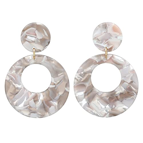 Sudemota Frauen baumeln Ohrring Cummer Hollow Orbicular Geometrical Ear Stud Gathering (Color : Gray) von Sudemota