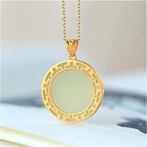Sudemota Halsketten Natürliche Jade-Anhänger-Halskette, die glückliches Amulett schnitzt, Hetian-Jade-Silber-Anhänger Mode Beliebte Einfachheit Retro-Stil Damen-Friedensschnallen-Halsketten-Anhänger Sudemota Halsketten Natürliche Jade-Anhänger-Halskette, die glückliches Amulett schnitzt, Hetian-Jade-Silber-Anhänger Mode Beliebte Einfachheit Retro-Stil Damen-Friedensschnallen-Halsketten-Anhänger von Sudemota